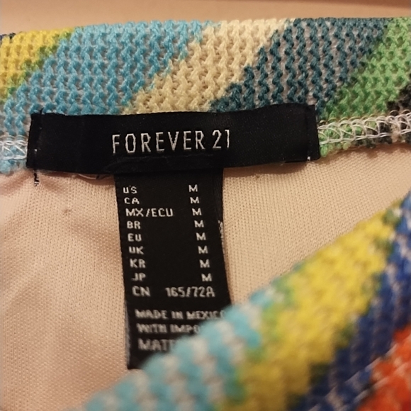 Forever 21 Striped Maxi Multicolor Women's Woven Cotton Blend Skirt Size Medium - Picture 4 of 8